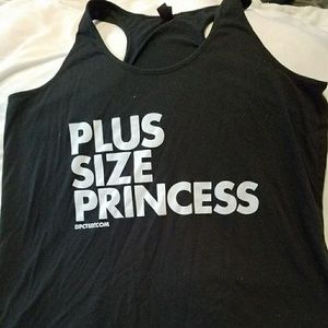 Plus Size Princess black razor back tank,  4XL